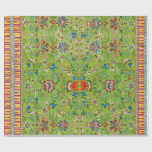 緑花柄ラッピング紙 ラッピングペーパー (フラット)