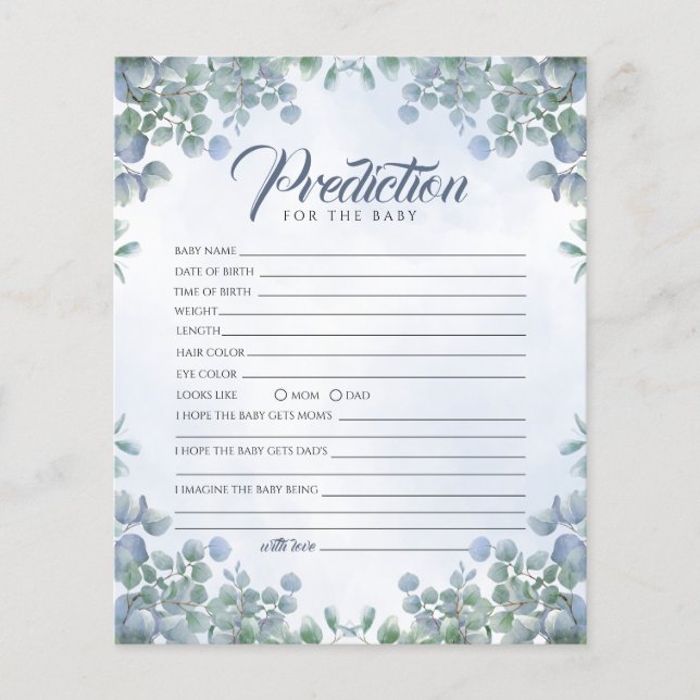 緑花赤ちゃんシャワー予測ゲーム (正面)