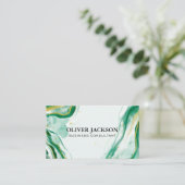 緑芸術的の水絵を描色 名刺 (スタンド正面)