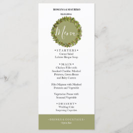 緑芸術的水色リースハンド色彩の鮮やか メニュー