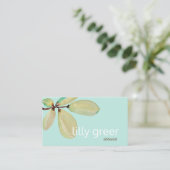 緑芸術的葉水カラーツリーブランチ 名刺 (スタンド正面)