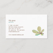 緑芸術的葉水カラーツリーブランチ 名刺 (裏面)