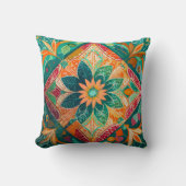 緑芸術的鮮やかの植物性フローラ クッション (正面)