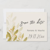 緑芸術的T型水彩手絵を描形 セーブザデート (正面)