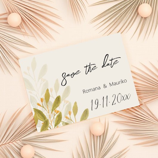 緑芸術的T型水彩手絵を描形 セーブザデート