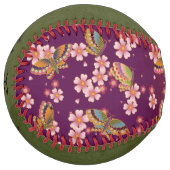 緑茶と蝶パーソナライズされた類 ソフトボール (正面左)