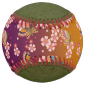 緑茶と蝶パーソナライズされた類 ソフトボール (正面)