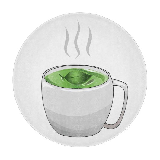 緑茶のカップ カッティングボード (正面)