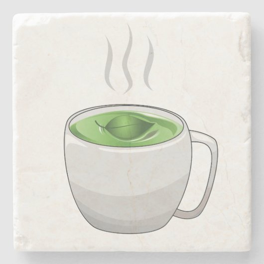 緑茶のカップ ストーンコースター (正面)