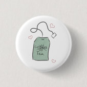 緑茶の愛人 – ピンアップラウンドバッジ 缶バッジ (正面)