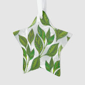 緑茶の継ぎ目のないパタ葉ーン オーナメント (正面)
