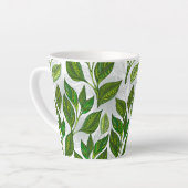 緑茶の継ぎ目のないパタ葉ーン カフェラテマグ (左アングル)