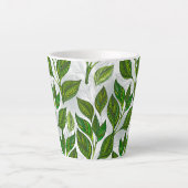 緑茶の継ぎ目のないパタ葉ーン カフェラテマグ (正面)