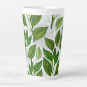 緑茶の継ぎ目のないパタ葉ーン カフェラテマグ (正面)