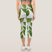 緑茶の継ぎ目のないパタ葉ーン カプリレギンス (裏面)