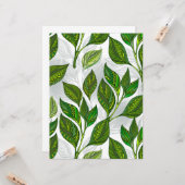 緑茶の継ぎ目のないパタ葉ーン カード (正面/裏面インサイチュ)