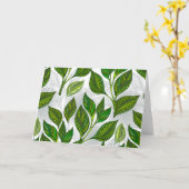 緑茶の継ぎ目のないパタ葉ーン カード (黄色い花)