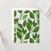 緑茶の継ぎ目のないパタ葉ーン カード (正面/裏面インサイチュ)