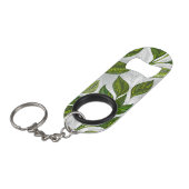 緑茶の継ぎ目のないパタ葉ーン キーホルダー栓抜き (正面アングル)