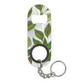 緑茶の継ぎ目のないパタ葉ーン キーホルダー栓抜き (裏面)