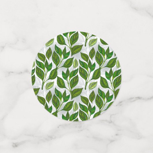 緑茶の継ぎ目のないパタ葉ーン コンフェッティ (スモール正面)