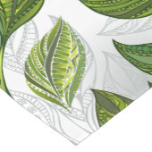 緑茶の継ぎ目のないパタ葉ーン ショートテーブルランナー (コーナー)