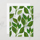緑茶の継ぎ目のないパタ葉ーン シーズンカード (正面/裏面)