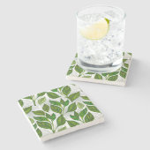 緑茶の継ぎ目のないパタ葉ーン ストーンコースター (横)