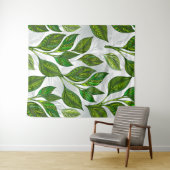 緑茶の継ぎ目のないパタ葉ーン タペストリー (インサイチュ(横))