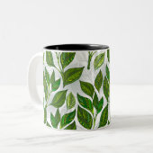 緑茶の継ぎ目のないパタ葉ーン ツートーンマグカップ (正面左)