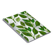 緑茶の継ぎ目のないパタ葉ーン ノートブック (右側)