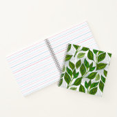 緑茶の継ぎ目のないパタ葉ーン ノートブック (内部)