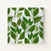 緑茶の継ぎ目のないパタ葉ーン ノートブック (裏面)