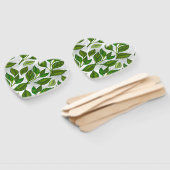 緑茶の継ぎ目のないパタ葉ーン ハンドファン (組立なし)