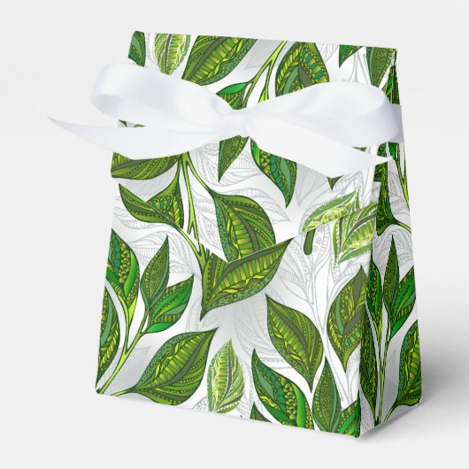 緑茶の継ぎ目のないパタ葉ーン フェイバーボックス (正面サイド)