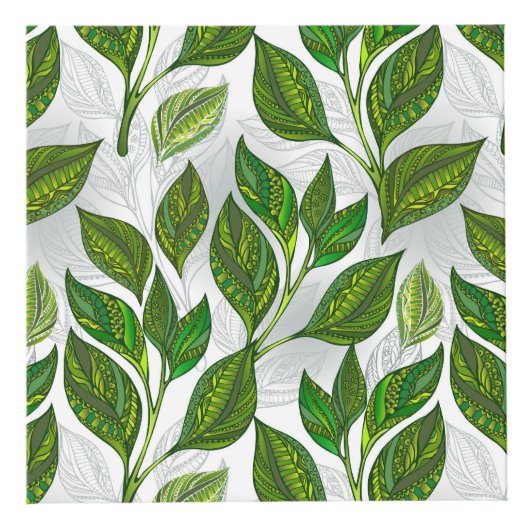 緑茶の継ぎ目のないパタ葉ーン フォトキューブ (右)