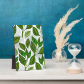 緑茶の継ぎ目のないパタ葉ーン フォトプラーク (側面)