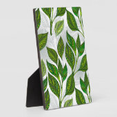 緑茶の継ぎ目のないパタ葉ーン フォトプラーク (側面)