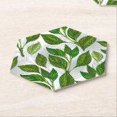 緑茶の継ぎ目のないパタ葉ーン ペーパーコースター (アングル)