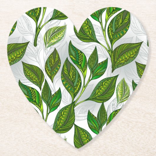 緑茶の継ぎ目のないパタ葉ーン ペーパーコースター (正面)