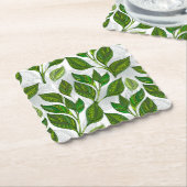 緑茶の継ぎ目のないパタ葉ーン ペーパーコースター (アングル)