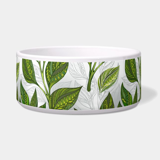 緑茶の継ぎ目のないパタ葉ーン ボウル (正面)