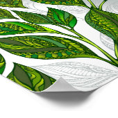 緑茶の継ぎ目のないパタ葉ーン ポスター (角)