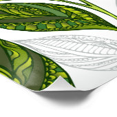 緑茶の継ぎ目のないパタ葉ーン ポスター (コーナー)