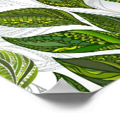 緑茶の継ぎ目のないパタ葉ーン ポスター (角)