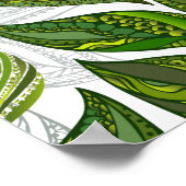 緑茶の継ぎ目のないパタ葉ーン ポスター (角)