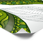 緑茶の継ぎ目のないパタ葉ーン ポスター (コーナー)