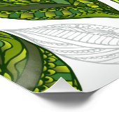 緑茶の継ぎ目のないパタ葉ーン ポスター (コーナー)