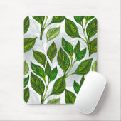 緑茶の継ぎ目のないパタ葉ーン マウスパッド (マウス)