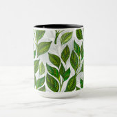 緑茶の継ぎ目のないパタ葉ーン マグカップ (中央)